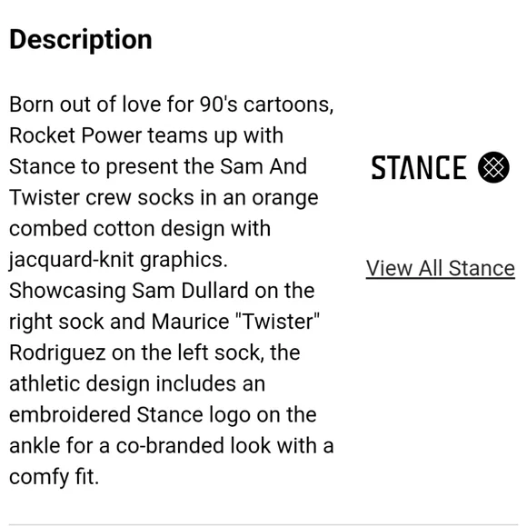 NWT Men's Sam & Twister Rocket Power Stance Vibrant Orange Crew Socks - Picture 9 of 10